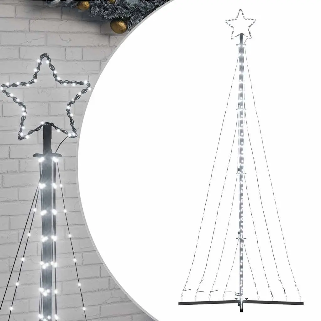 LED Christmas Tree Indoor Outdoor 240cm 447 Cold White Lights 8 Effects