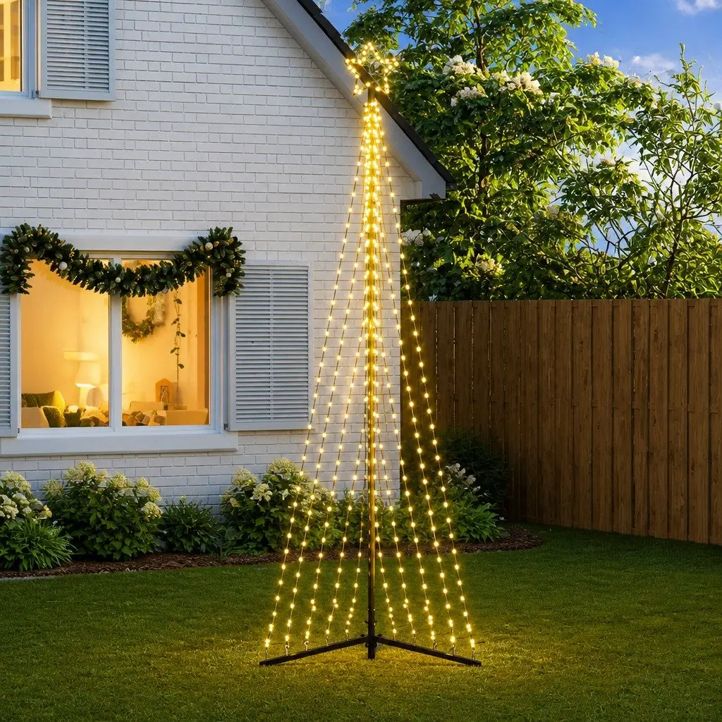 LED Christmas Tree Indoor Outdoor 302cm Warm White Lights