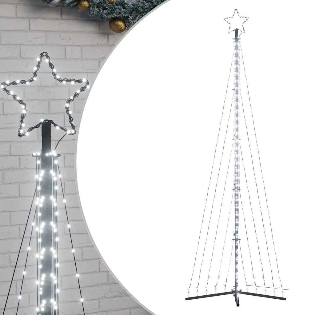 LED Christmas Tree Indoor Outdoor 302 cm 495 Cold White Lights 8 Effects