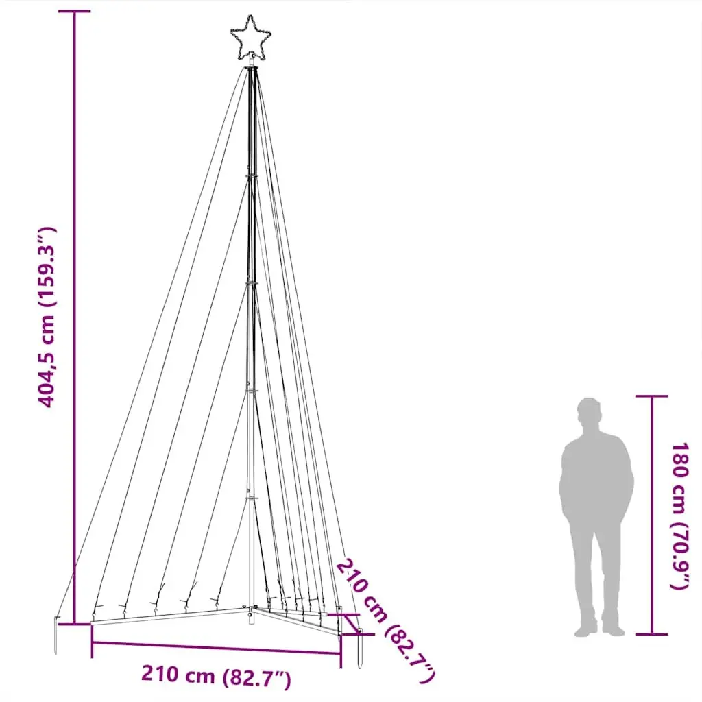 LED Christmas Tree 404.5 cm, 570 Lights, 8 Modes