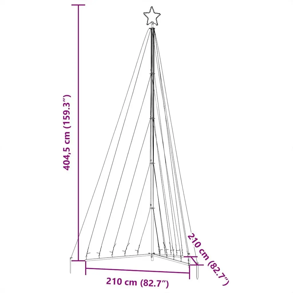 LED Christmas Tree 404.5 cm, 570 Lights, 8 Modes