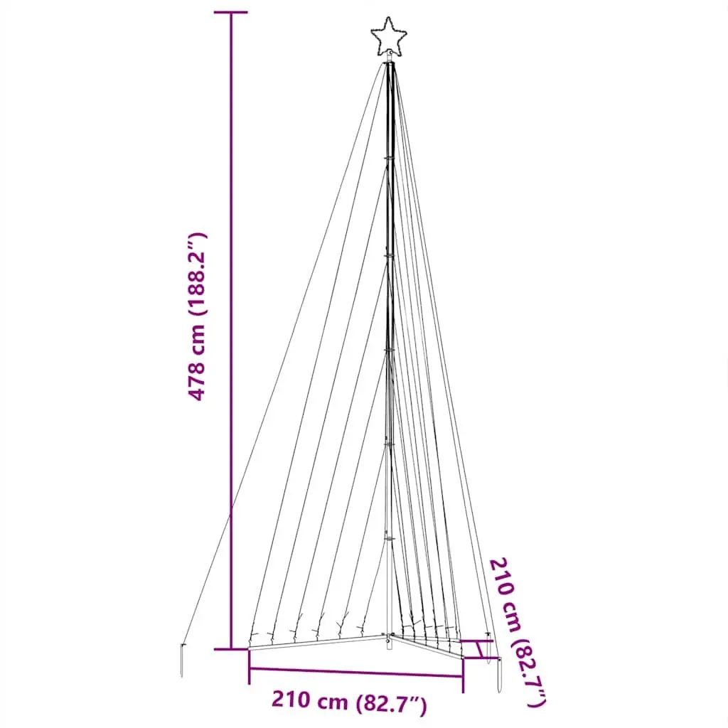 LED Christmas Tree Indoor Outdoor 478cm Cold White Holiday Decoration