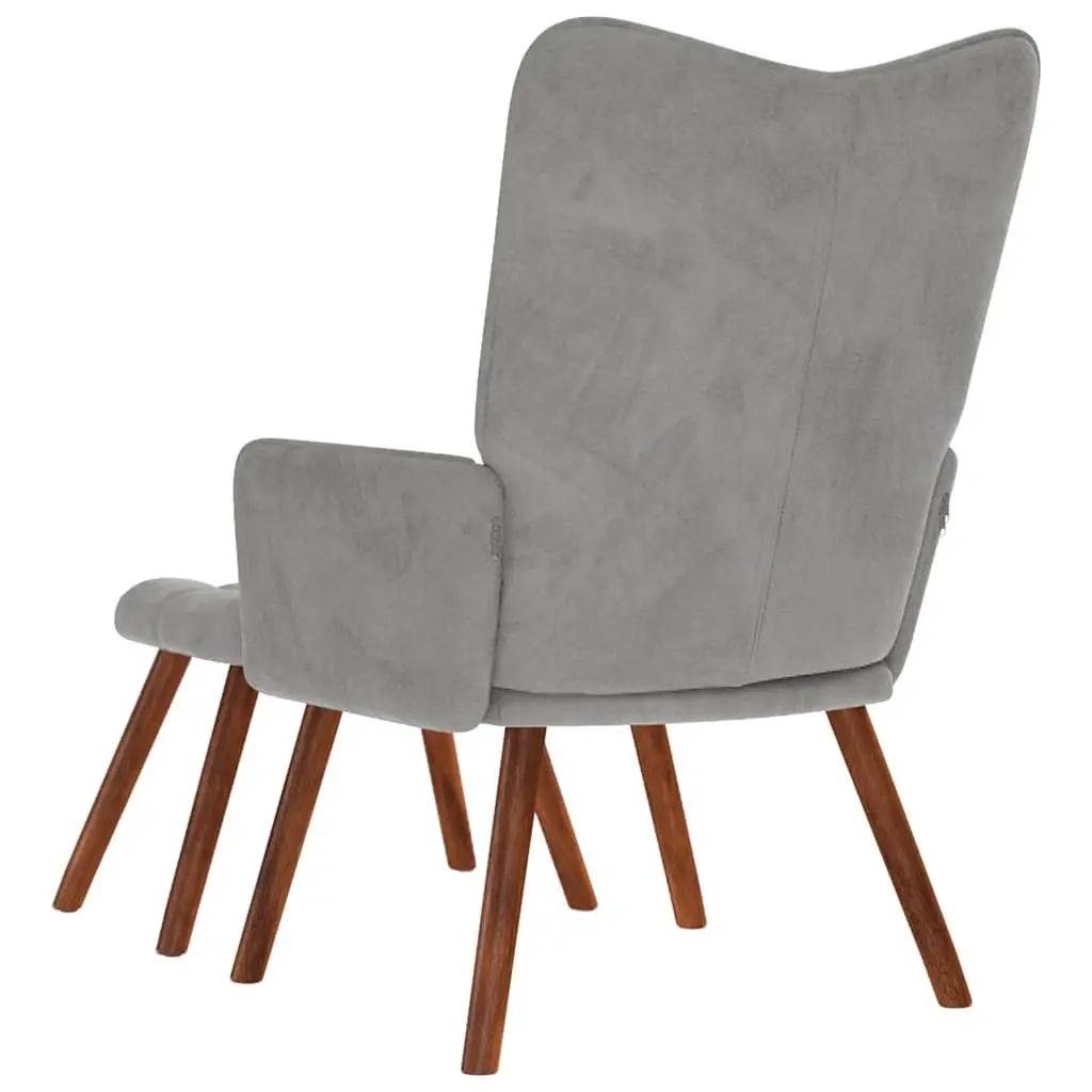 Grey Velvet Relaxing Armchair