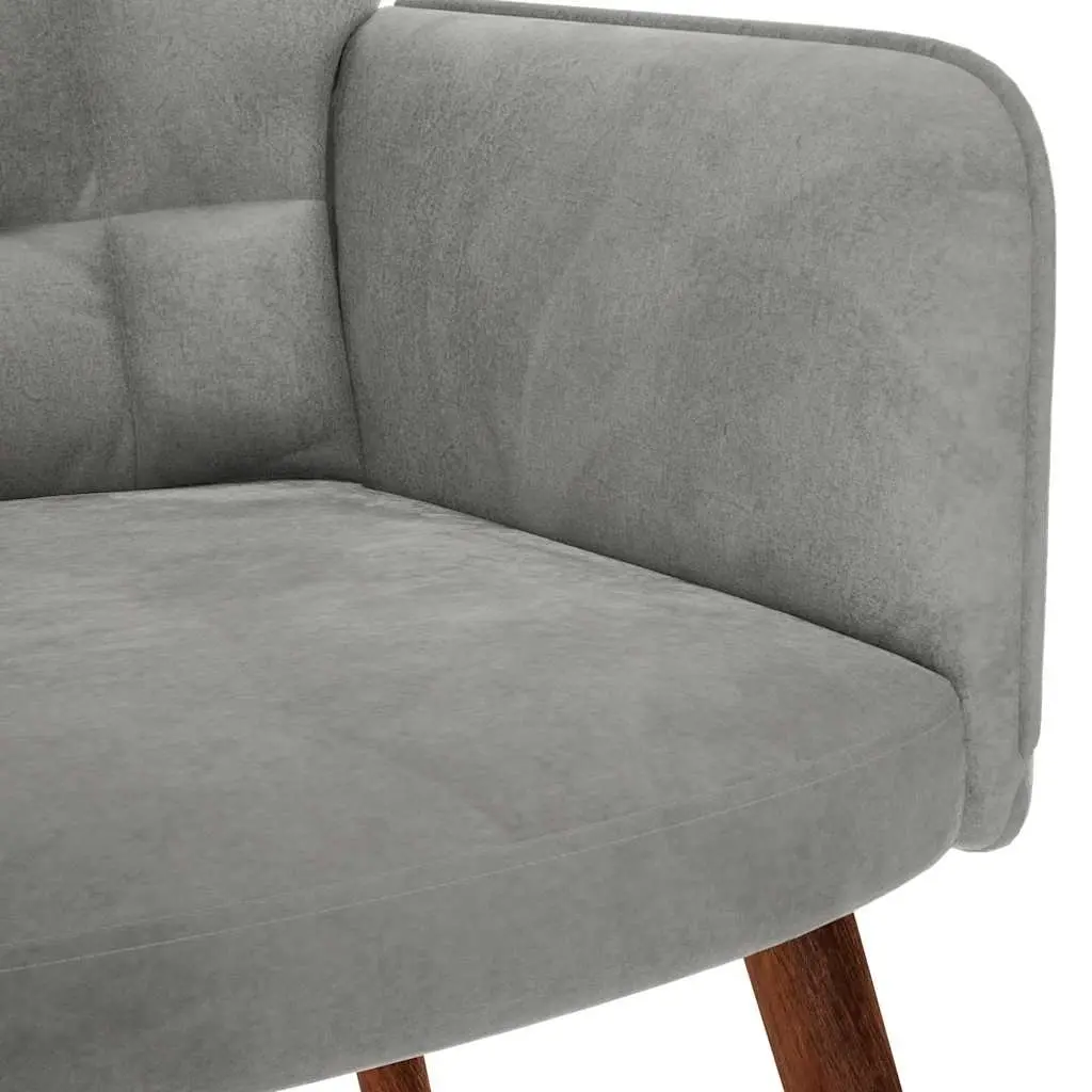 Grey Velvet Relaxing Armchair