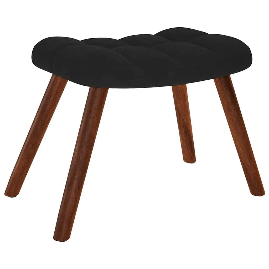 Relaxing Chair with Stool for Living Room Bedroom Study Office Black Velvet