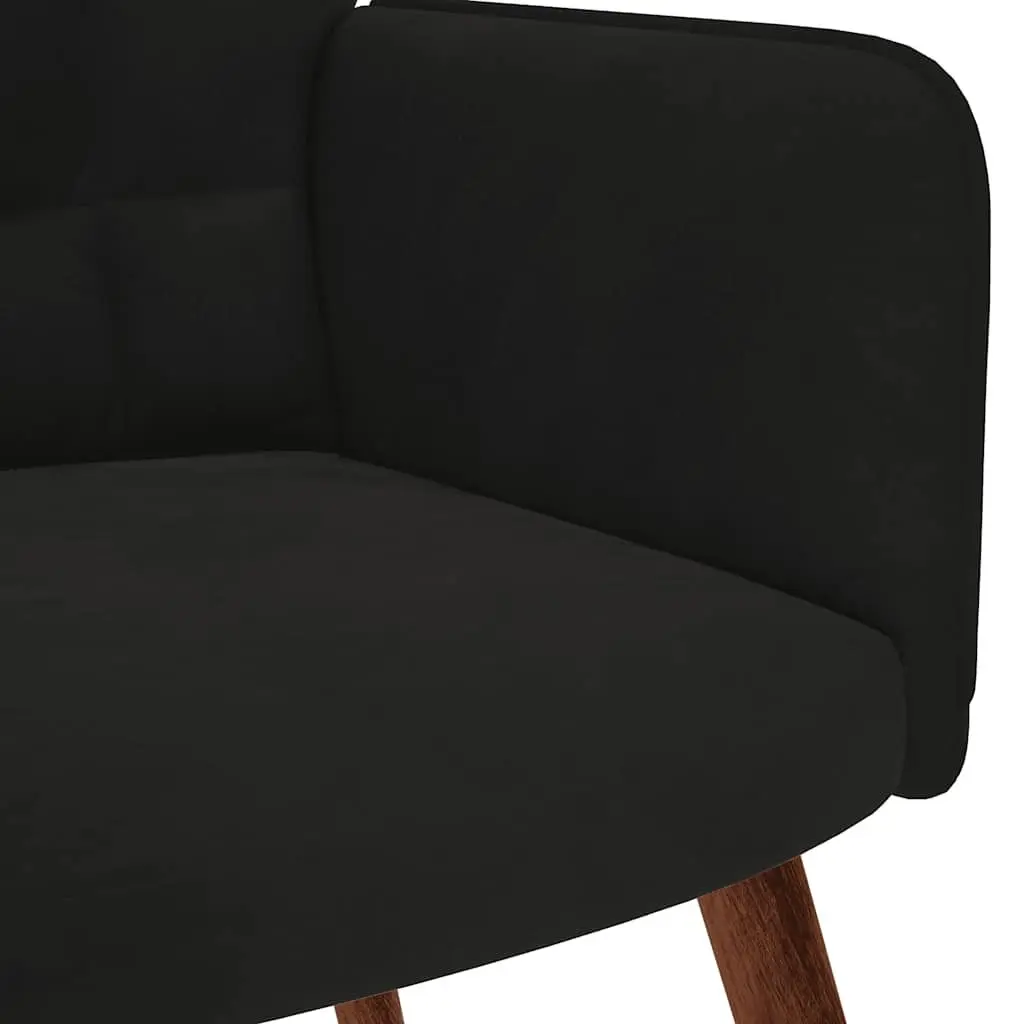 Relaxing Chair with Stool for Living Room Bedroom Study Office Black Velvet