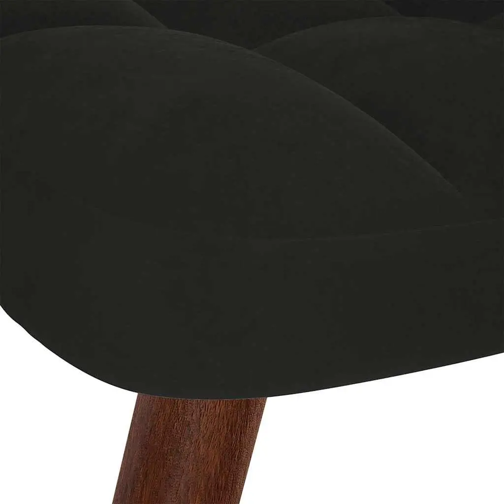 Relaxing Chair with Stool for Living Room Bedroom Study Office Black Velvet