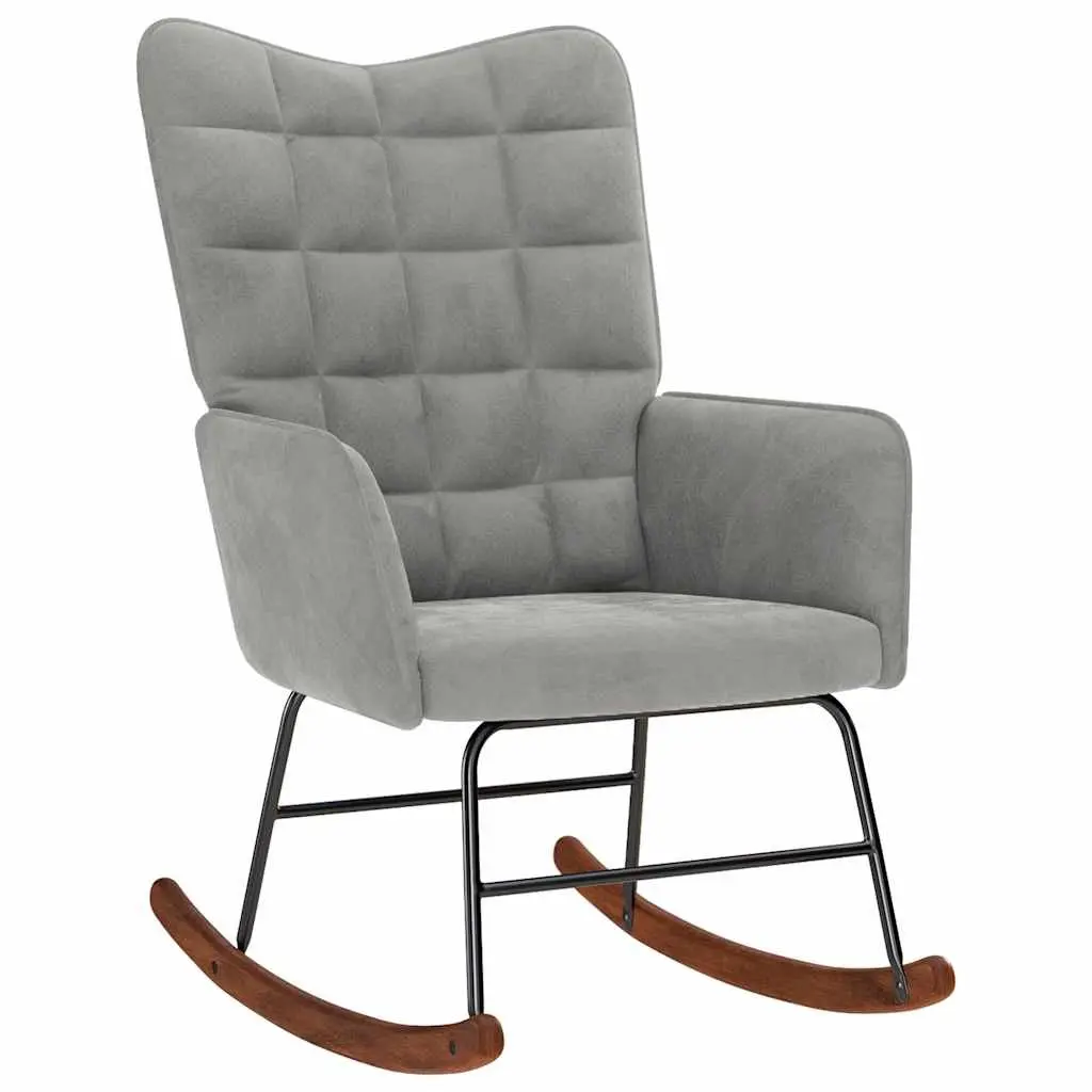 Rocking Chair with Footstool in Grey