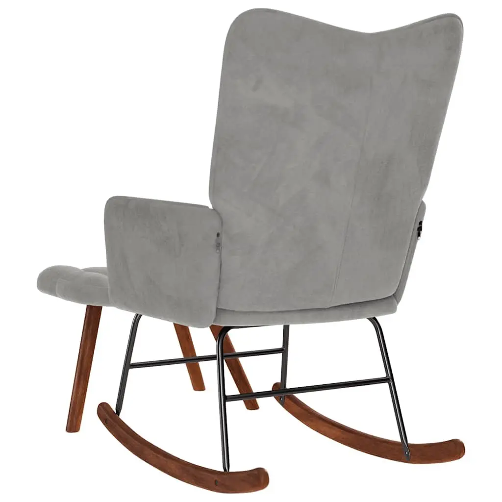Rocking Chair with Footstool in Grey