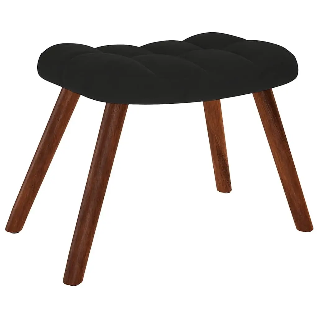 Rocking Chair with Stool for Living Room Bedroom Study Black Velvet
