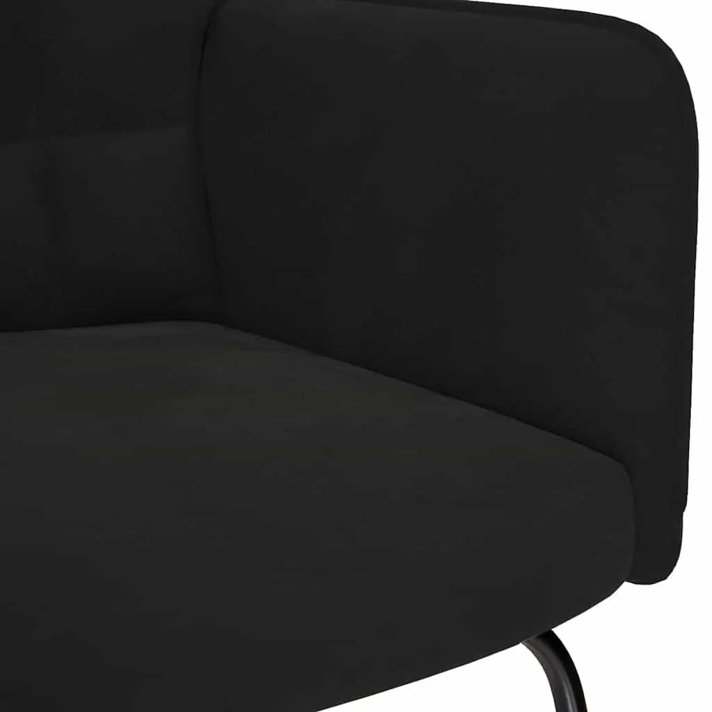 Rocking Chair with Stool for Living Room Bedroom Study Black Velvet