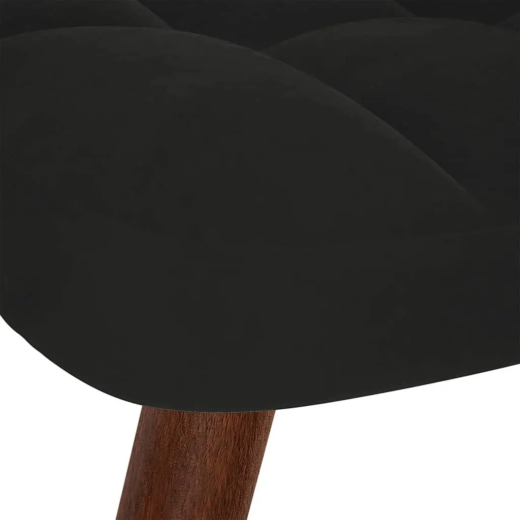 Rocking Chair with Stool for Living Room Bedroom Study Black Velvet