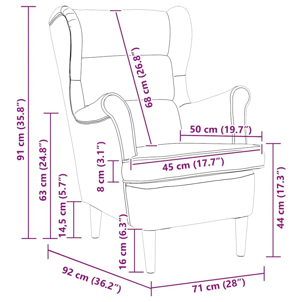 Armchair Black Comfortable Lounge Chair Living Room Bedroom Relaxation Seating