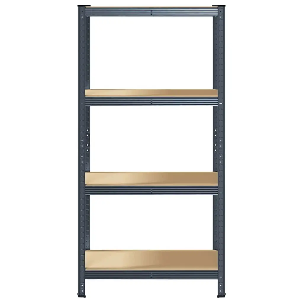 4-Layer Industrial Storage Shelf Anthracite Steel Frame Engineered Wood Garage