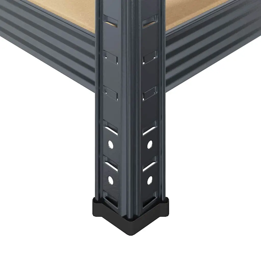 4-Layer Industrial Storage Shelf Anthracite Steel Frame Engineered Wood Garage