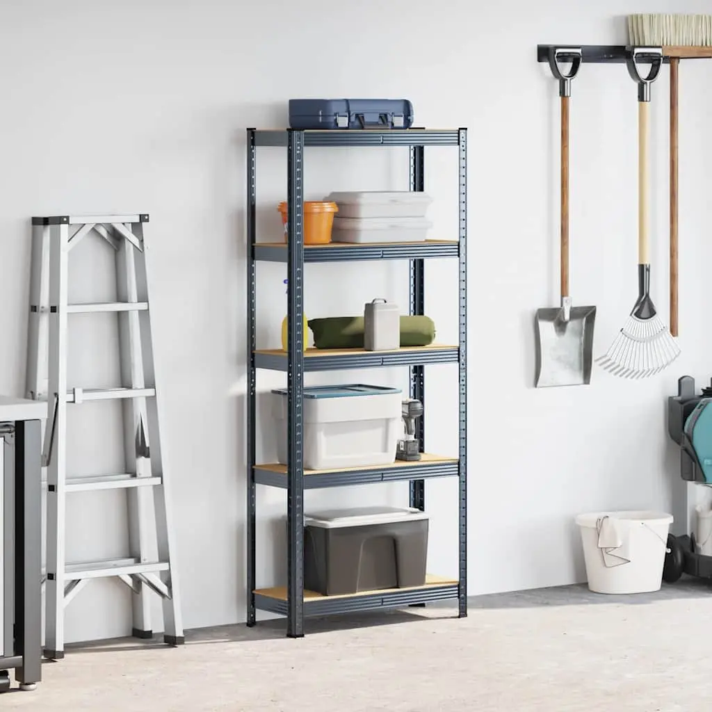 5-Layer Storage Shelf for Garage Anthracite Steel Frame Engineered Wood