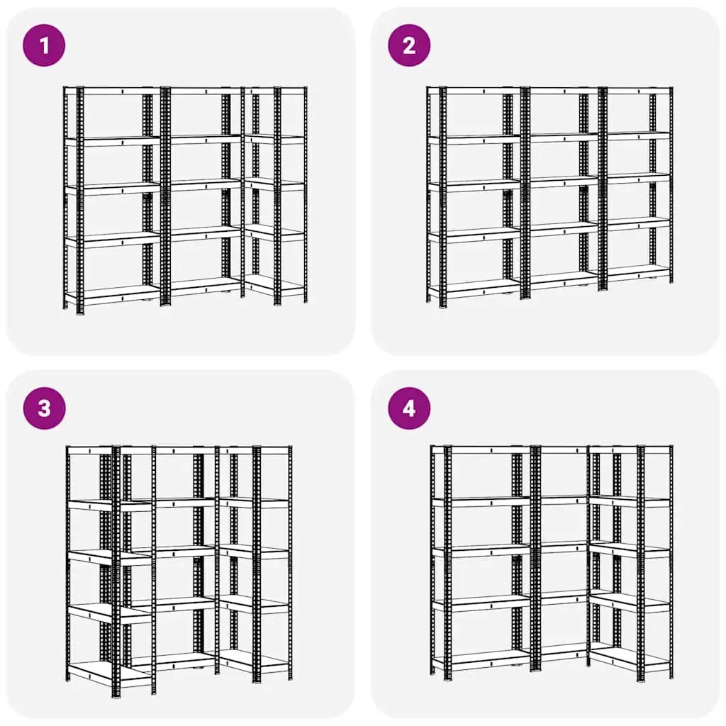 Industrial Storage Shelves Garage 5 Layer Steel Engineered Wood
