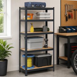 5-Layer Storage Shelf - Anthracite Steel Frame & Wood