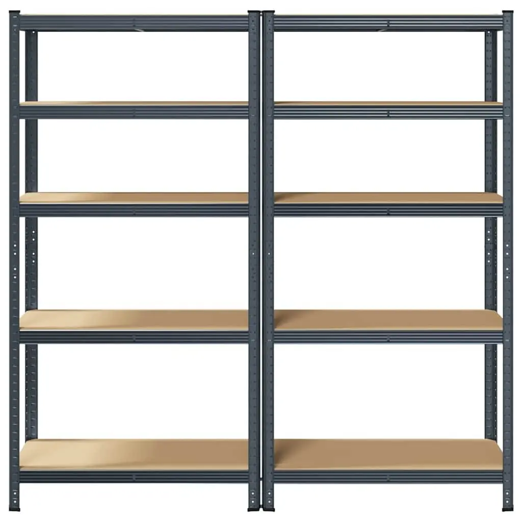 5-Layer Industrial Storage Shelves for Home or Office Anthracite 2 Piece