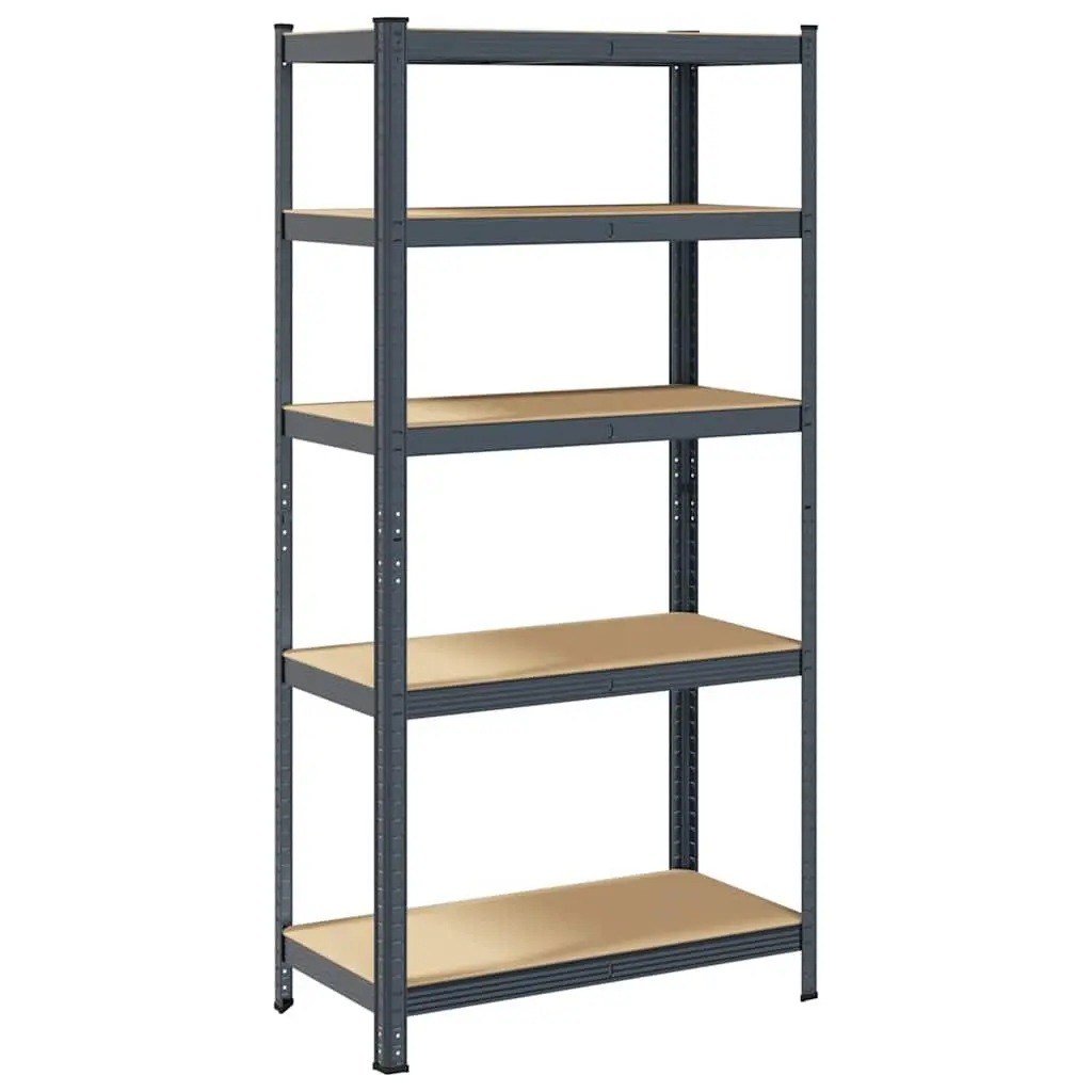 5-Layer Heavy-Duty Industrial Storage Shelf for Residential and Commercial Use Anthracite Steel Engineered Wood