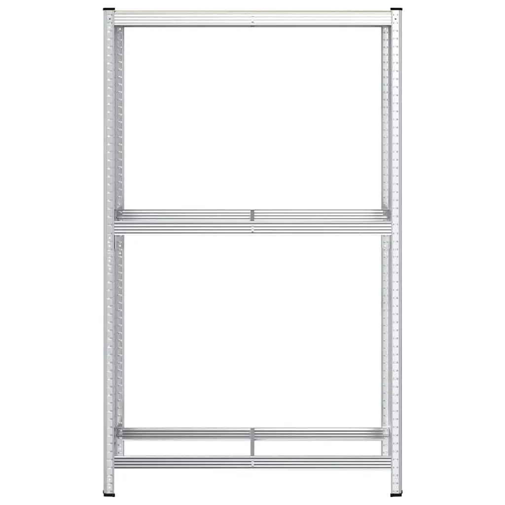 2-Layer Tyre Shelf Storage Rack Garage Workshop Silver Steel 110cm W x 40cm D x 180cm H