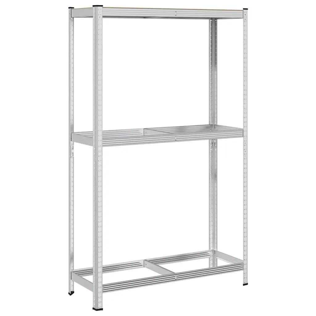 2-Layer Tyre Shelf Storage Rack Garage Workshop Silver Steel 110cm W x 40cm D x 180cm H