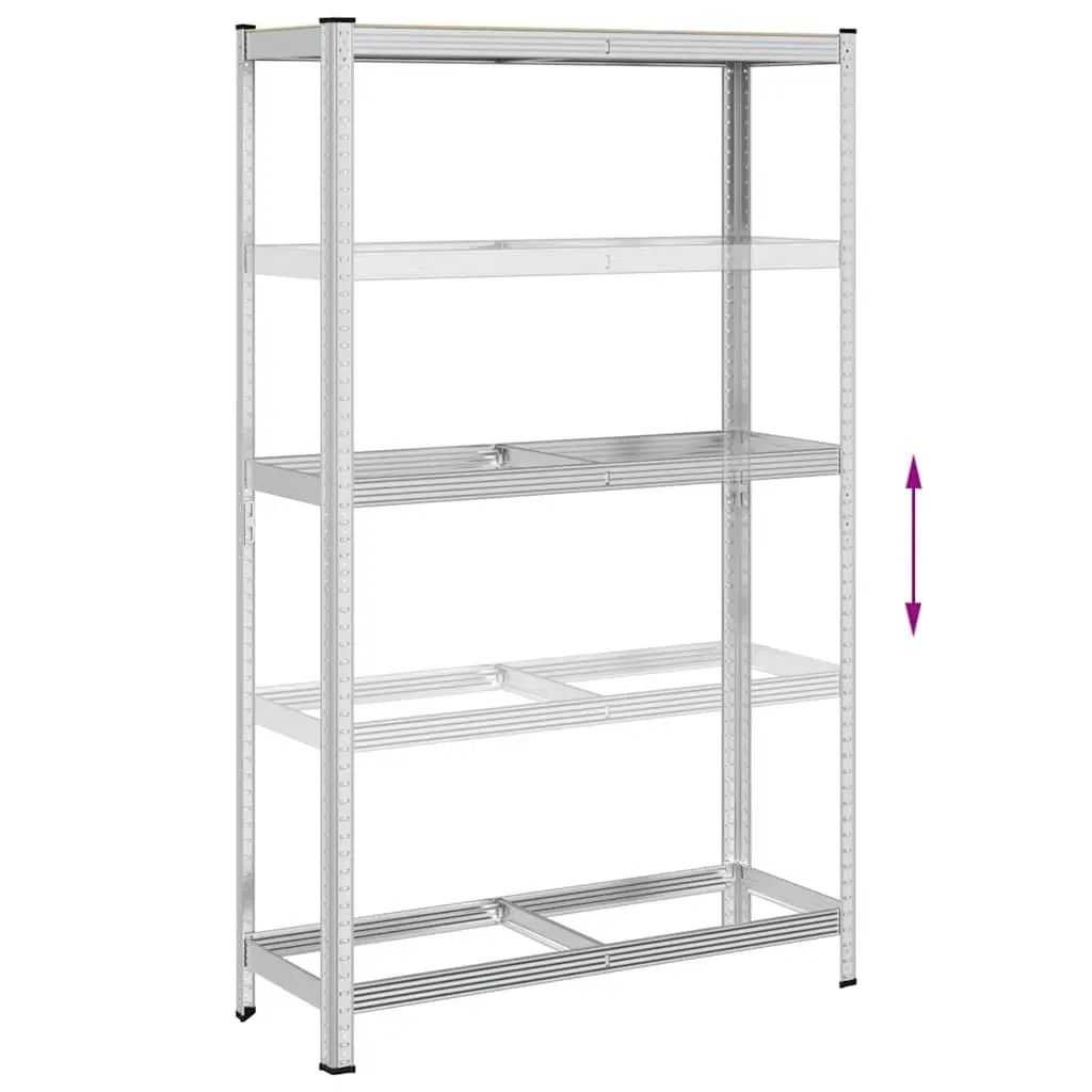 2-Layer Tyre Shelf Storage Rack Garage Workshop Silver Steel 110cm W x 40cm D x 180cm H