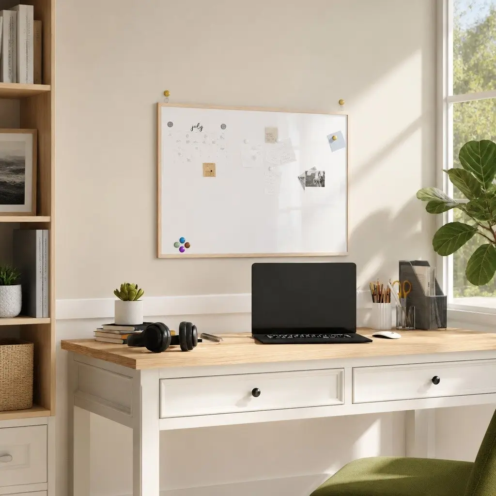 Magnetic Whiteboard Display Board 80x55 cm