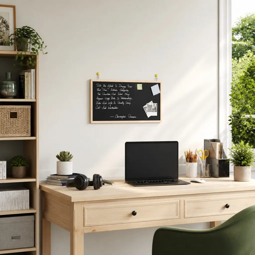 Chalkboard Bulletin Board 60x30cm Pine Frame
