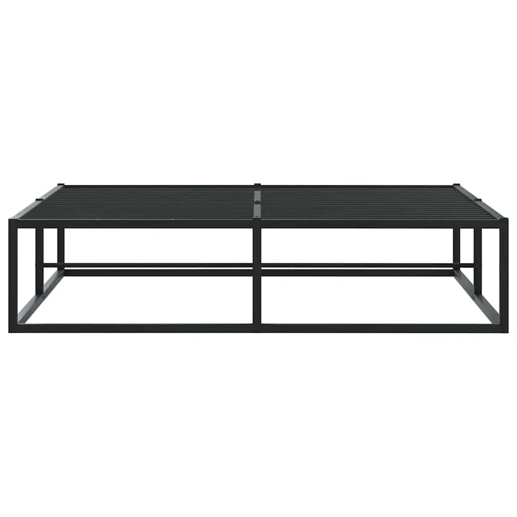 Double Metal Bed Frame 137x187 cm Black Slatted Base Storage Space Bedroom