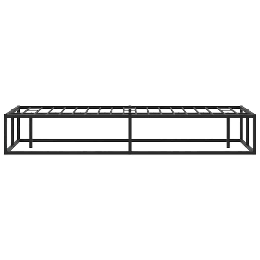 Double Metal Bed Frame 137x187 cm Black Slatted Base Storage Space Bedroom
