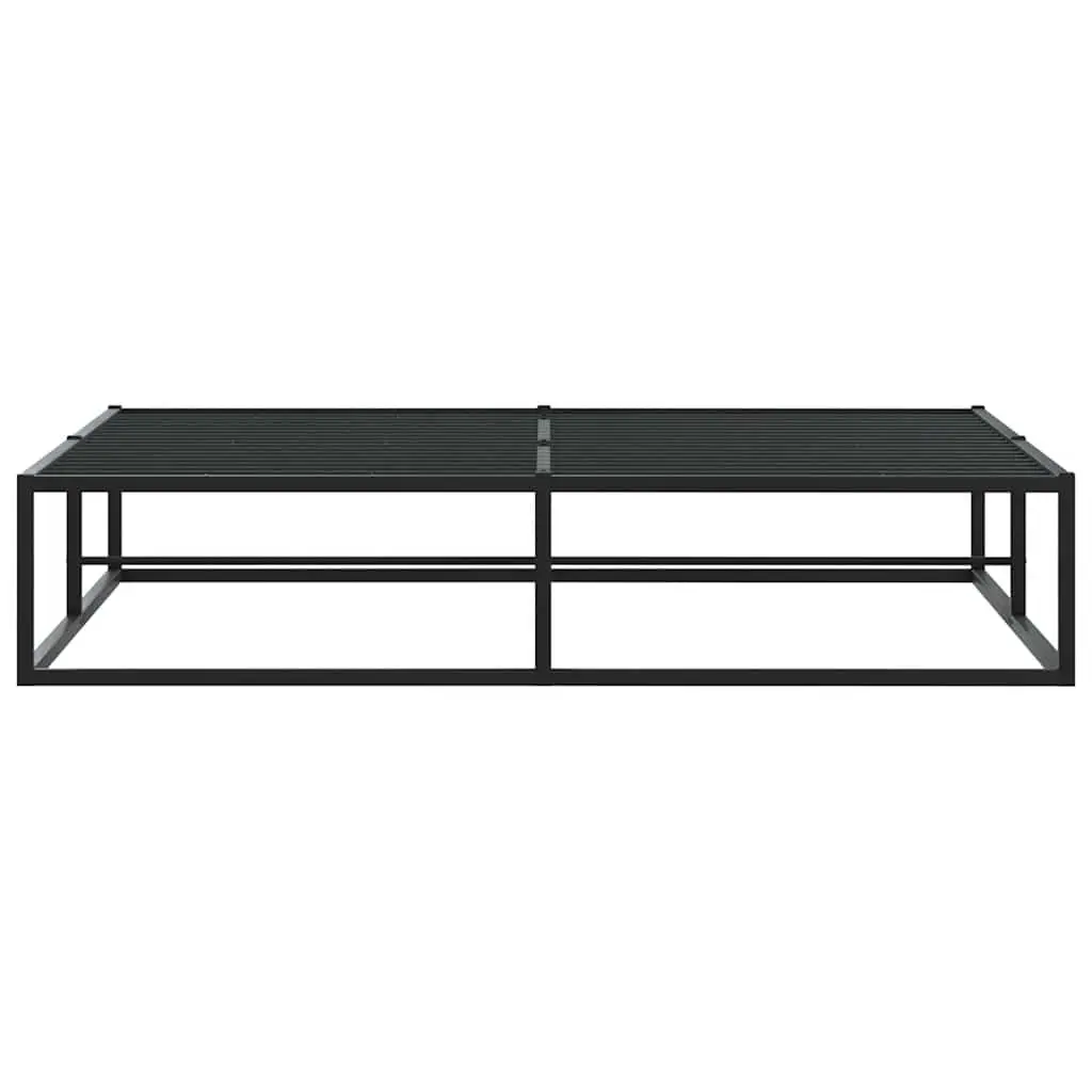 Queen Metal Bed Frame 153x203 cm Black Slatted Base Storage Space