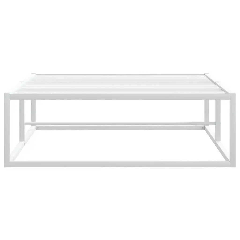 Single Metal Bed Frame 92x187 cm White Slatted Base Storage Space
