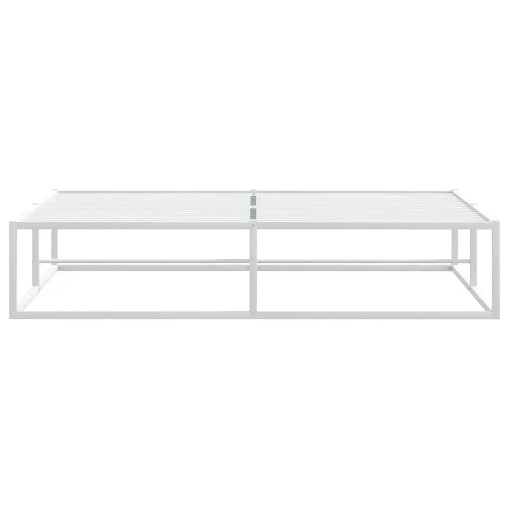 Metal Bed Frame for Bedroom 153x203 cm White