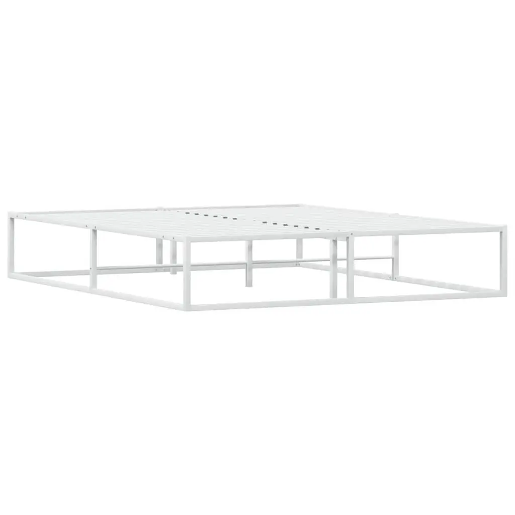 Metal Bed Frame for Bedroom 153x203 cm White