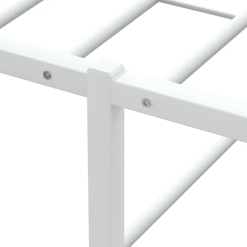 Metal Bed Frame for Bedroom 153x203 cm White