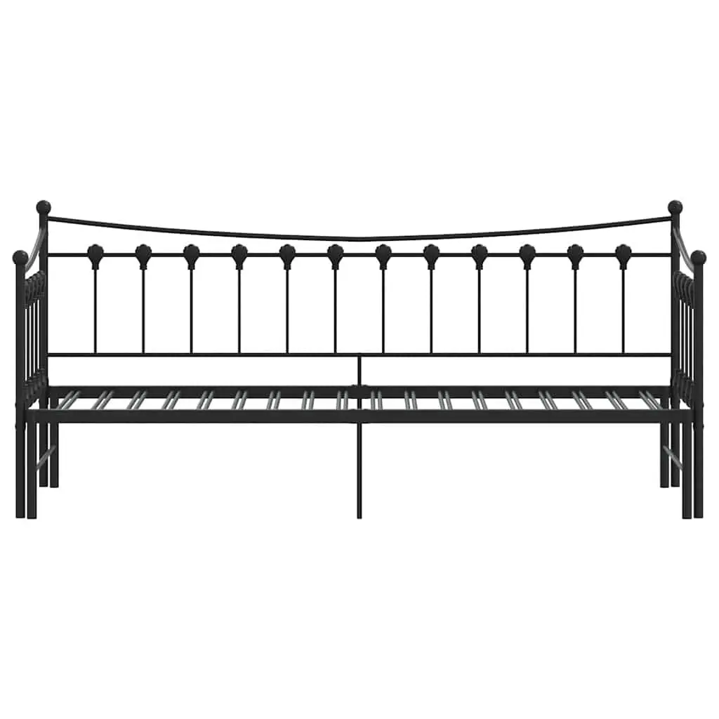Daybed with Trundle for Living Room or Bedroom Black 92x187cm