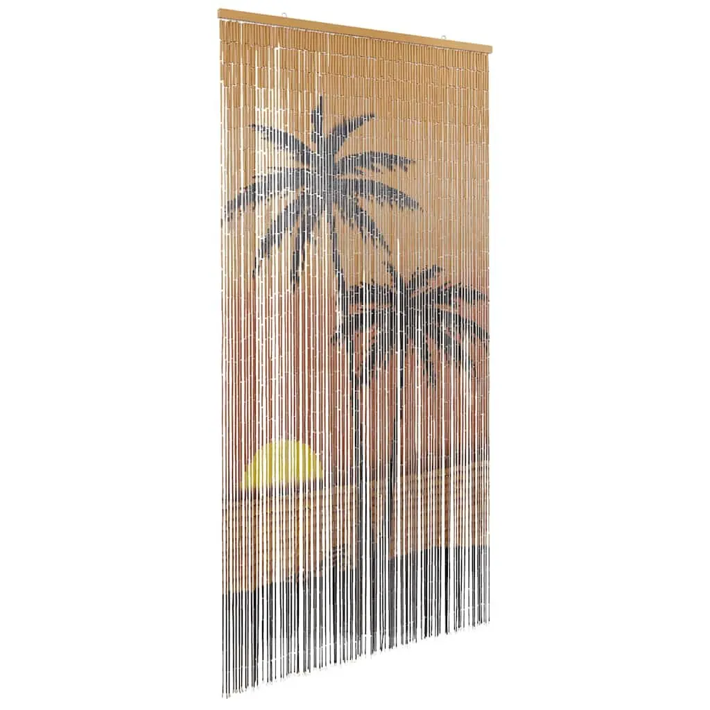 Insect Door Curtain for Home and Kitchen 100x220 cm Bamboo Fly Screen Palm Tree Print