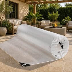 Clear Tarpaulin with Eyelets 3x3 m PVC Transparent Waterproof Outdoor Garden