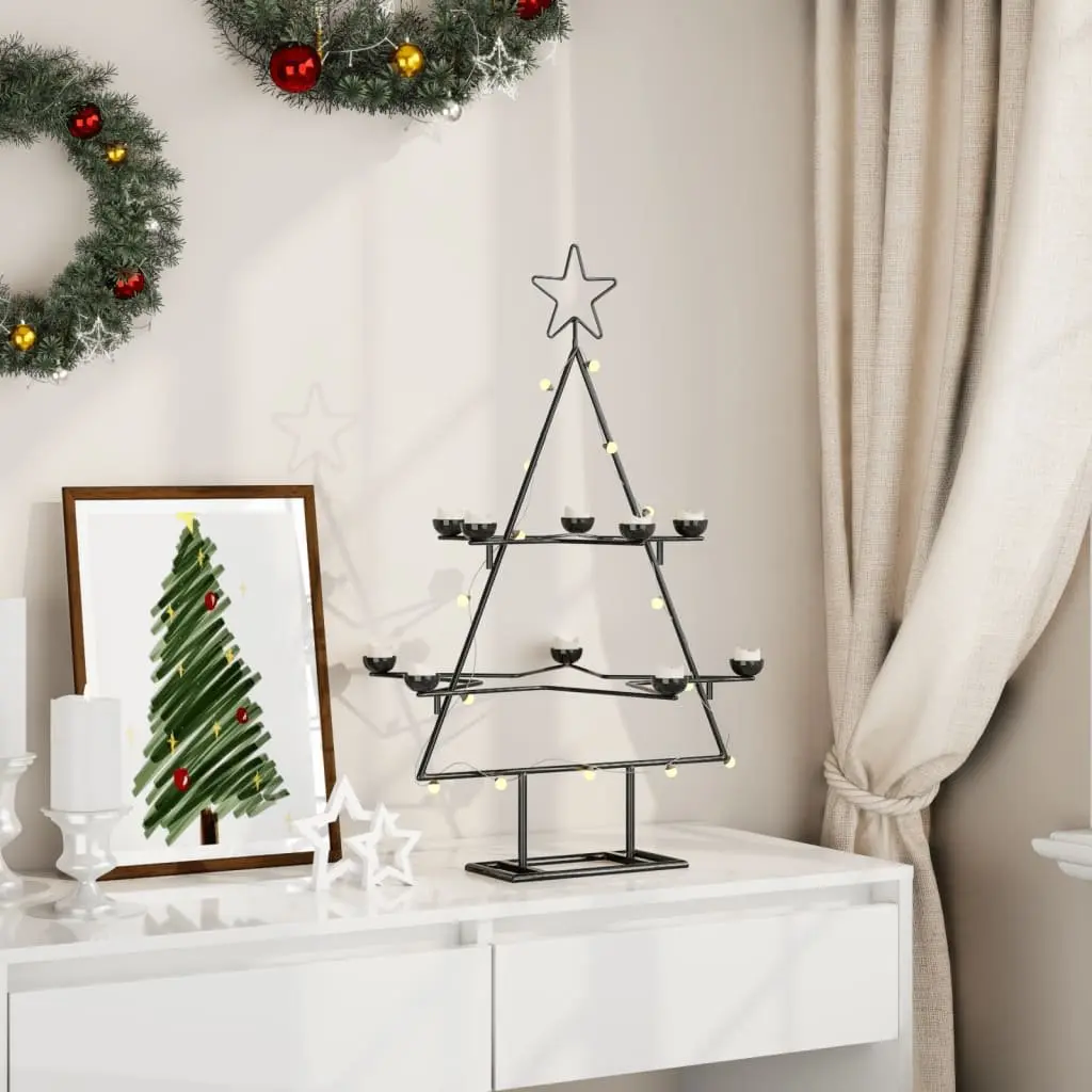75cm Black Metal Christmas Tree
