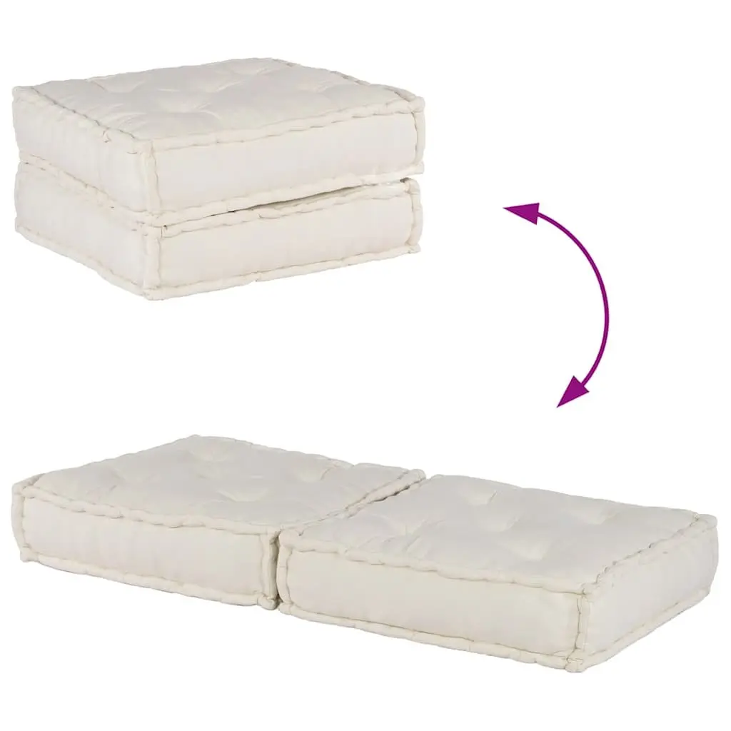 Modular Sofa Unit Floor Cushion Seat Cream 70x70x36 Flexible Reconfigurable