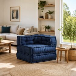Blue Fabric Modular Sofa Unit - 70x70x56cm
