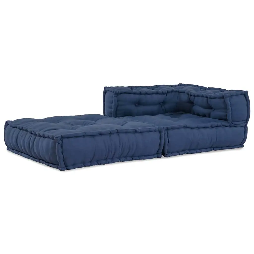 Modular Sofa Unit Blue Fabric Cushion Indoor Outdoor Lounge Seating 70x70x56cm