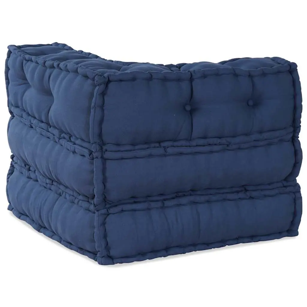 Modular Sofa Unit Blue Fabric Cushion Indoor Outdoor Lounge Seating 70x70x56cm