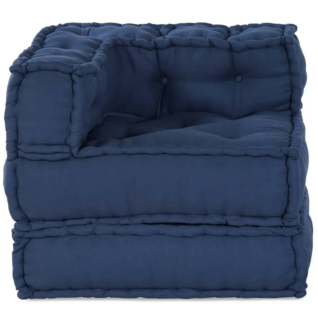 Modular Sofa Unit Blue Fabric Cushion Indoor Outdoor Lounge Seating 70x70x56cm