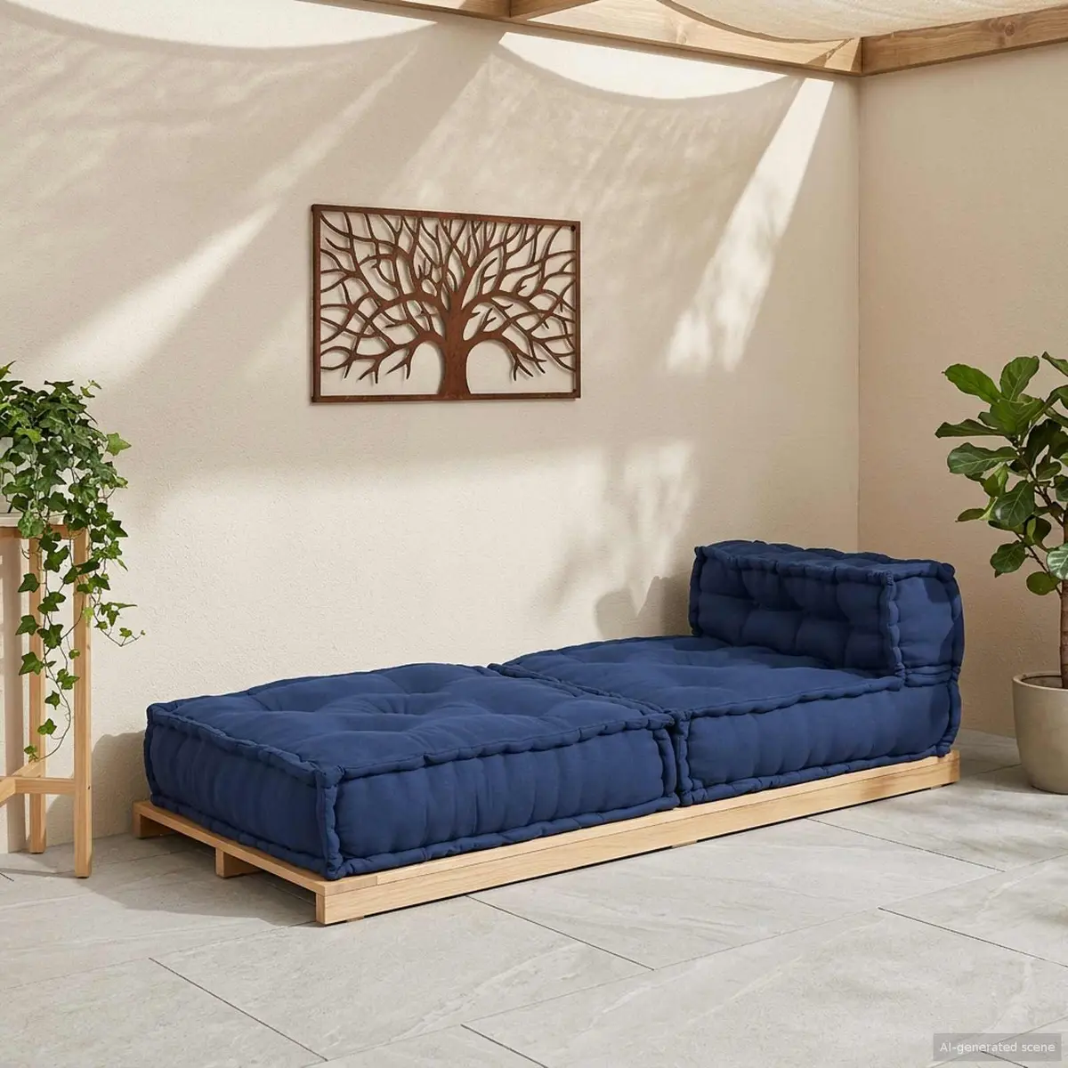Modular Sofa Unit Indoor Outdoor Use 70x70x56cm Fabric Cushion