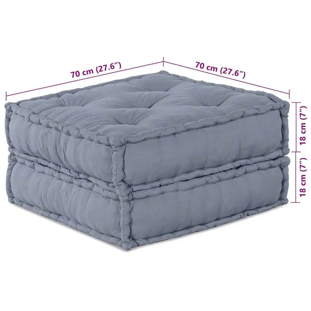 Modular Sofa Unit Indoor Outdoor Grey 70x70x36cm Fabric Cushion