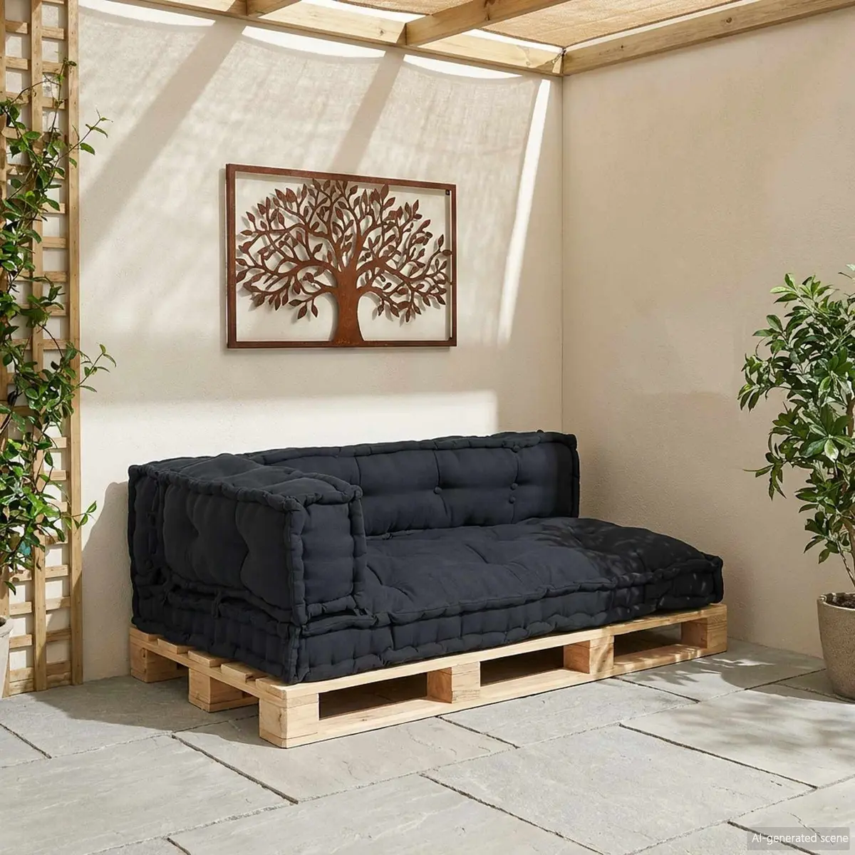 Pallet Sofa Cushion Set 3 pcs Indoor Outdoor Anthracite 120 x 80 x 38 cm Modular Fabric