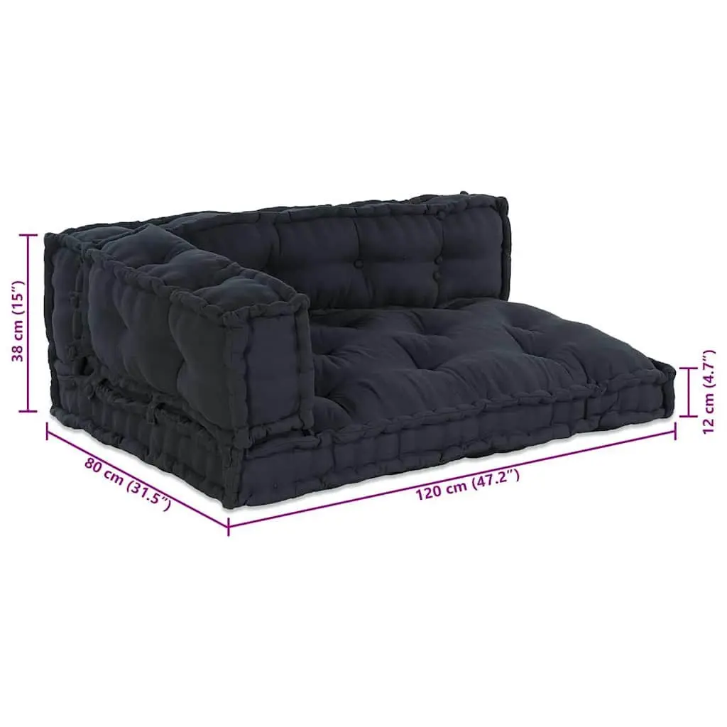 Pallet Sofa Cushion Set 3 pcs Indoor Outdoor Anthracite 120 x 80 x 38 cm Modular Fabric