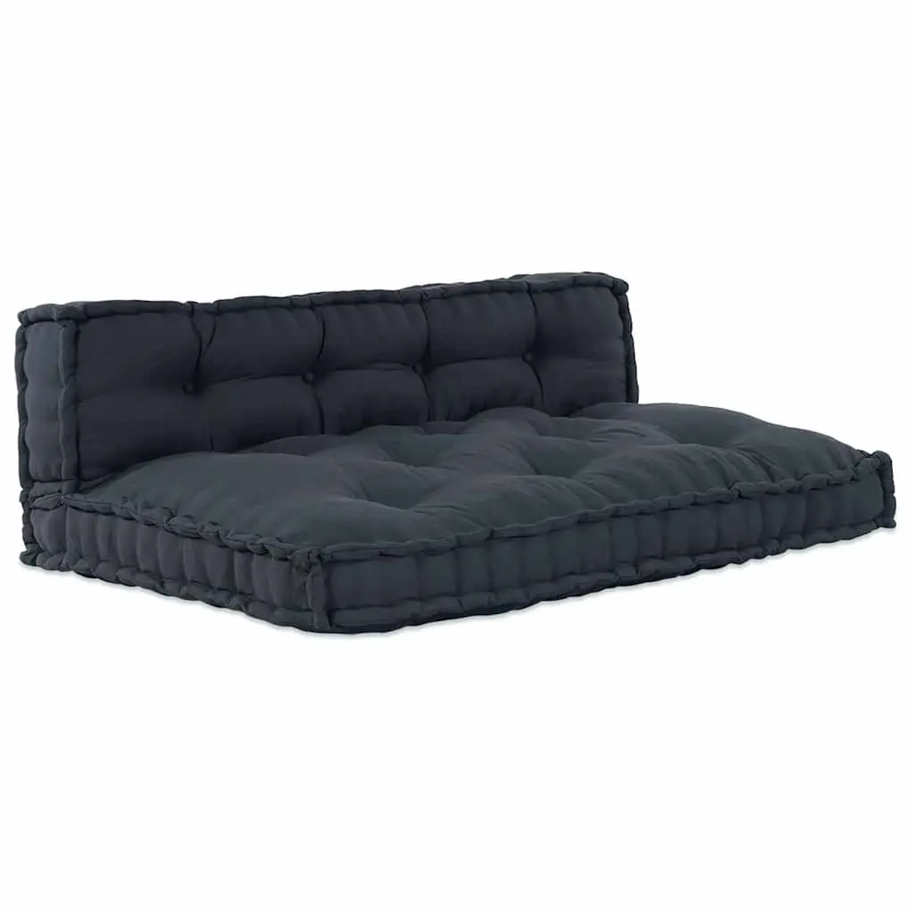 Pallet Sofa Cushion Set for Living Room Patio Outdoor 120 x 80 x 38 cm Anthracite Fabric Upholstery Modern